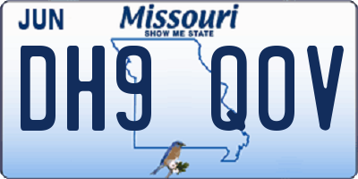 MO license plate DH9Q0V