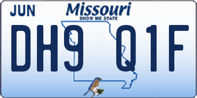 MO license plate DH9Q1F