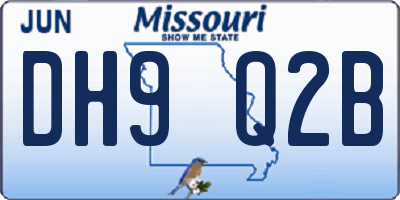 MO license plate DH9Q2B