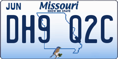 MO license plate DH9Q2C