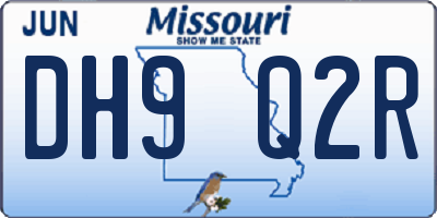 MO license plate DH9Q2R