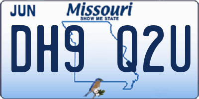 MO license plate DH9Q2U