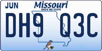 MO license plate DH9Q3C
