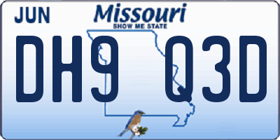 MO license plate DH9Q3D