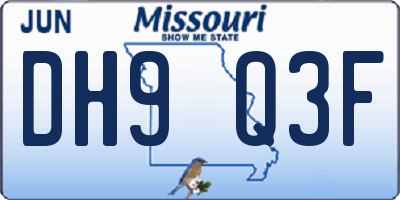 MO license plate DH9Q3F
