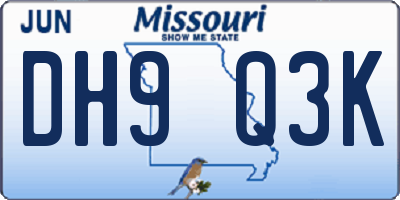 MO license plate DH9Q3K