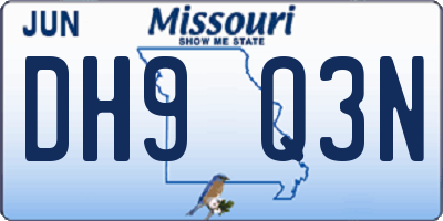 MO license plate DH9Q3N