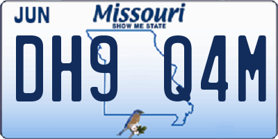 MO license plate DH9Q4M