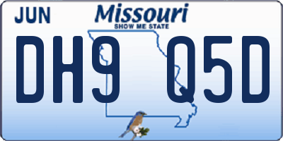 MO license plate DH9Q5D