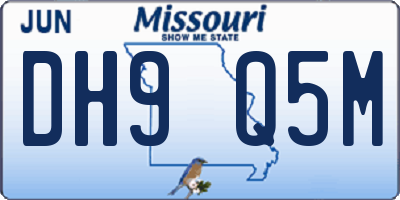MO license plate DH9Q5M