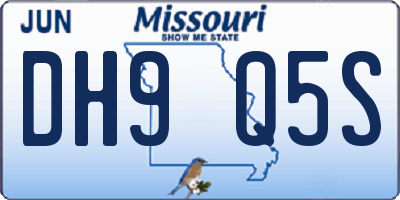 MO license plate DH9Q5S