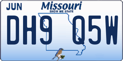 MO license plate DH9Q5W