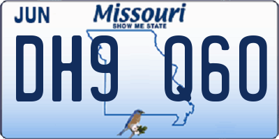 MO license plate DH9Q6O