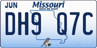 MO license plate DH9Q7C