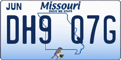 MO license plate DH9Q7G