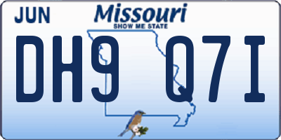 MO license plate DH9Q7I