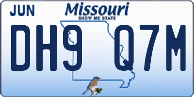 MO license plate DH9Q7M