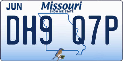 MO license plate DH9Q7P