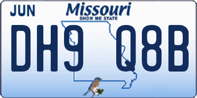 MO license plate DH9Q8B