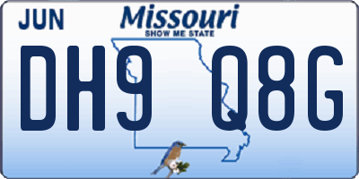 MO license plate DH9Q8G