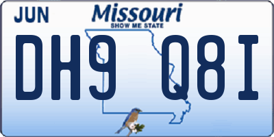 MO license plate DH9Q8I
