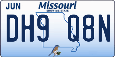 MO license plate DH9Q8N