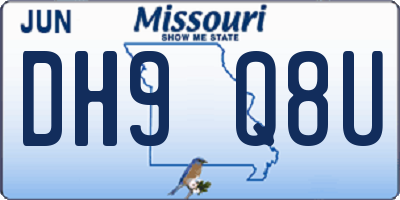 MO license plate DH9Q8U