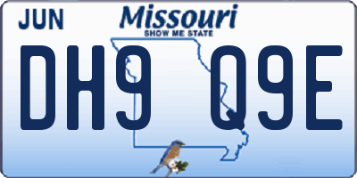 MO license plate DH9Q9E