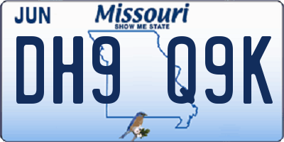 MO license plate DH9Q9K
