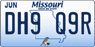MO license plate DH9Q9R