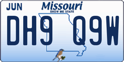 MO license plate DH9Q9W
