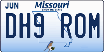 MO license plate DH9R0M