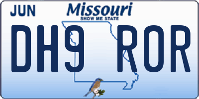 MO license plate DH9R0R