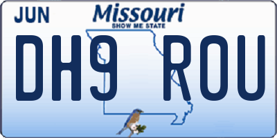 MO license plate DH9R0U