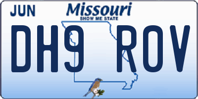 MO license plate DH9R0V