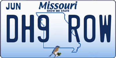 MO license plate DH9R0W