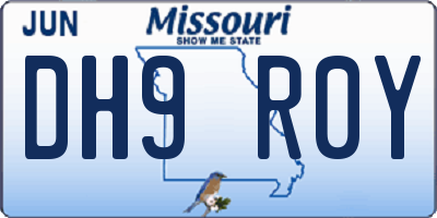 MO license plate DH9R0Y