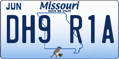 MO license plate DH9R1A
