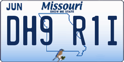 MO license plate DH9R1I