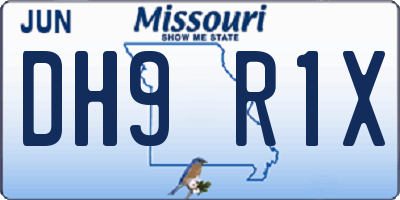 MO license plate DH9R1X