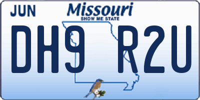 MO license plate DH9R2U