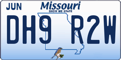 MO license plate DH9R2W