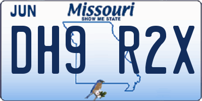 MO license plate DH9R2X