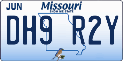 MO license plate DH9R2Y