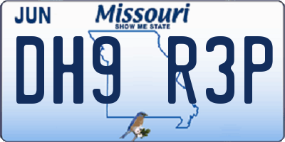 MO license plate DH9R3P