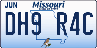 MO license plate DH9R4C