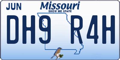 MO license plate DH9R4H