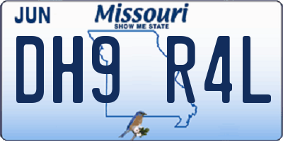 MO license plate DH9R4L