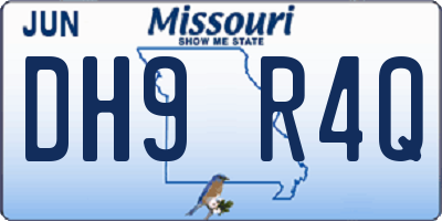MO license plate DH9R4Q