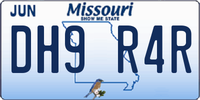 MO license plate DH9R4R